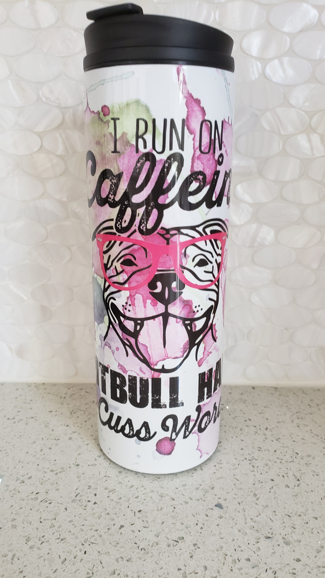 Pitbull Watercolor Tumbler