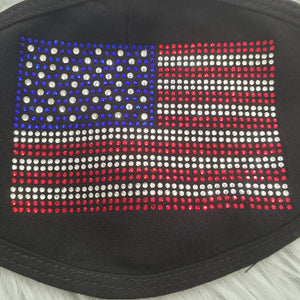 Rhinestone American Flag Mask