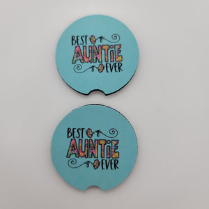 "Best Auntie Ever" Car Coasters