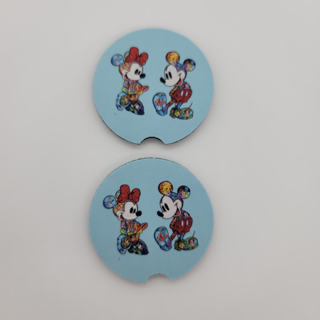 Mickey & Mini Mouse Car Coasters