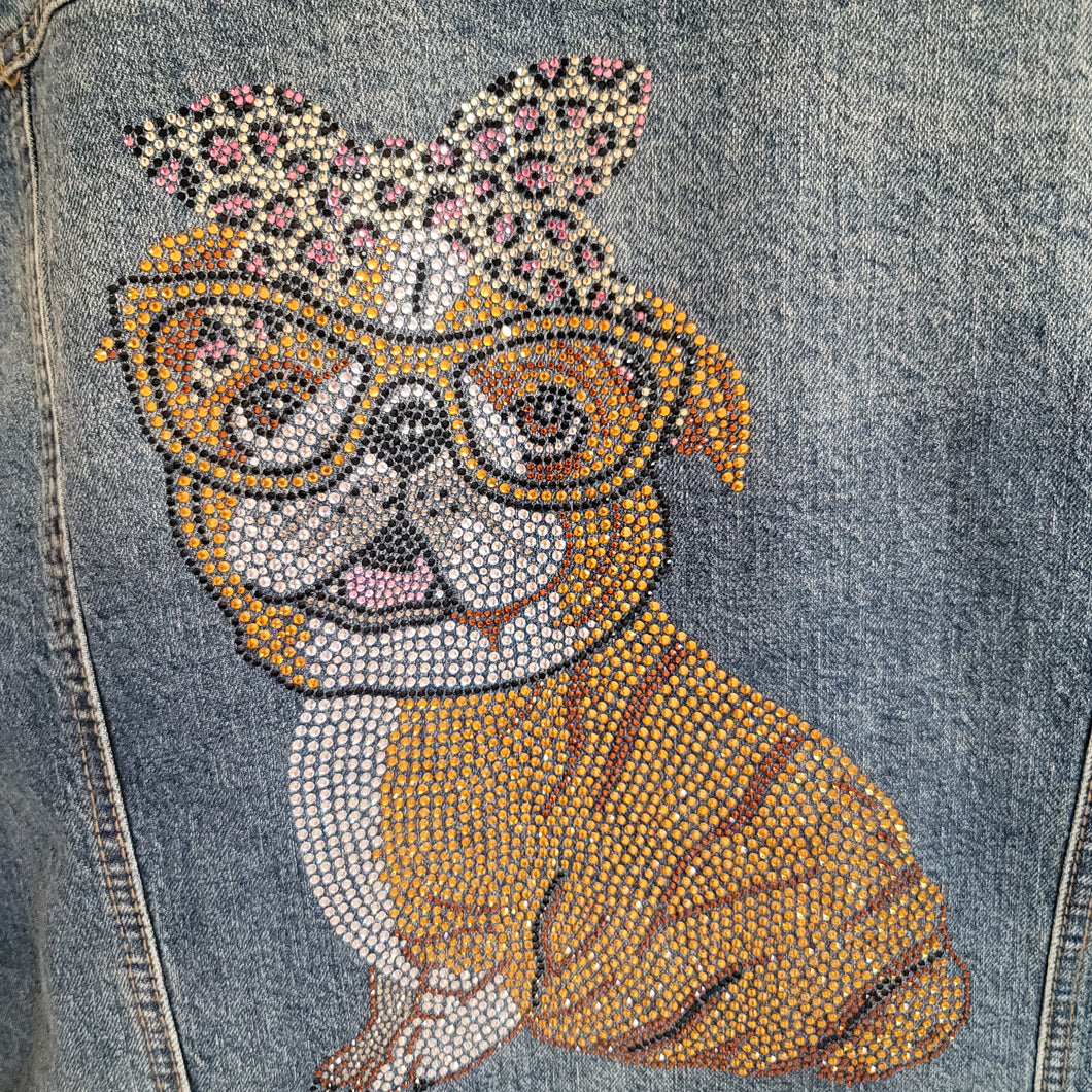 English Bulldog Rhinestone Jacket