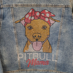 Red Nose Pitbull Rhinestone Jacket