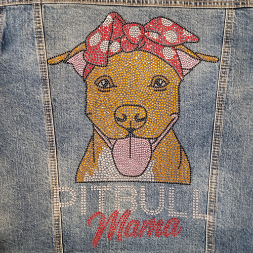 Red Nose Pitbull Rhinestone Jacket