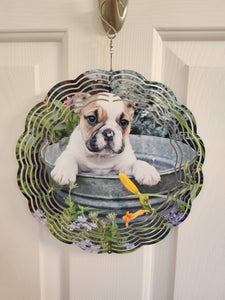 Bulldog Puppy Wind Spinner