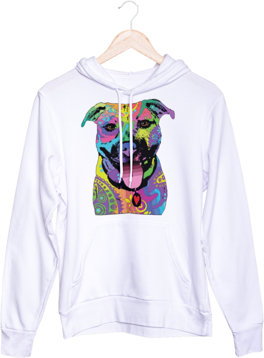 Colorful Pitbull Heart Hoodie